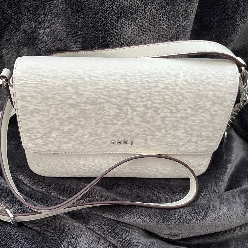 DKNY White Flap Crossbody